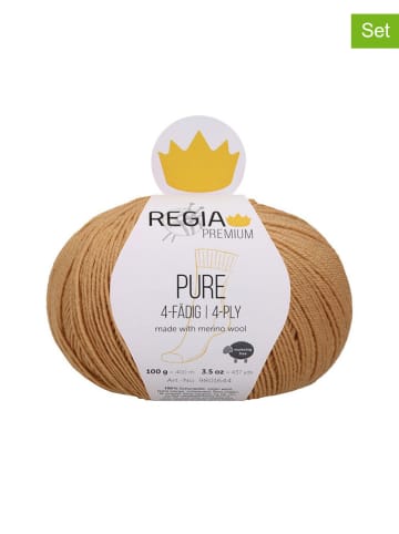 Regia Przędza wełniana (5 szt.) "Premium Pure" w kolorze beżowym - 5 x 100 g