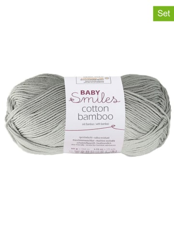 Schachenmayr since 1822 10er-Set: Baumwoll-Mixgarne ''Cotton Bamboo'' in Hellgrau - 10x 50 g