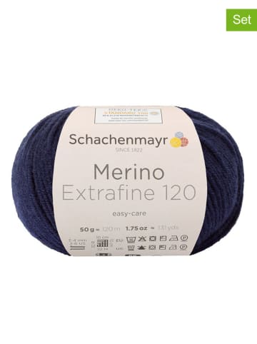 Schachenmayr since 1822 10-delige set: wollen garen "Merino Extrafine 120'' donkerblauw - 10x 50 g