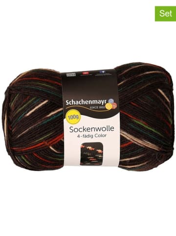 Schachenmayr since 1822 10-delige set: wollen garen "Sockenwolle" zwart/meerkleurig - 10x 100 g