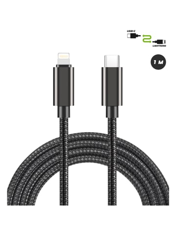 SmartCase USB-C-Lightning-Kabel in Schwarz - (L)1 m