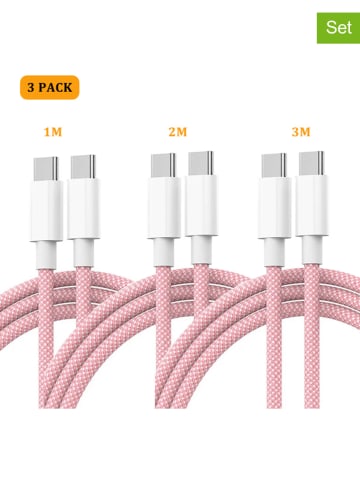 SmartCase Kable USB-C (3 szt.) w kolorze jasnoróżowym