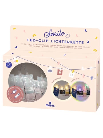 moses. LED-Clip-Lichterkette "Smile" in Bunt - (L)105 cm