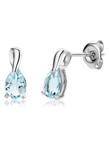 Revoni Witgouden oorstekers met edelstenen