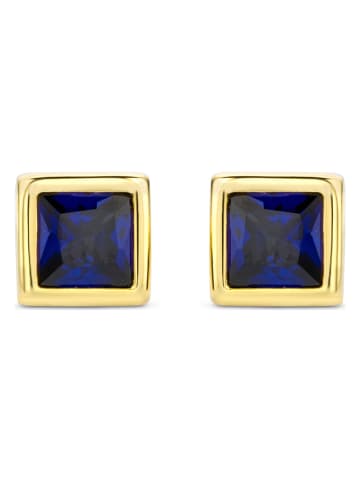 Diamant Exquis Złote kolczyki-wkrętki z szafirami