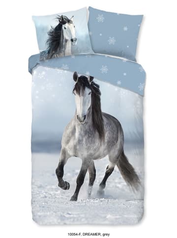 Good Morning Flanellen beddengoedset "Dreamer" blauw