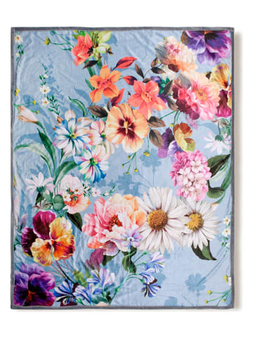 Descanso Plaid "Novara" in Hellblau/ Bunt