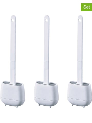 Joybos 3-delige set: toiletborstelhouder wit - (B)11 x (H)36 x (D)3,5 cm
