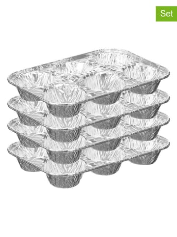 Joybos 4er-Set: Aluminium-Muffinformen - (L)25 x (B)17 cm