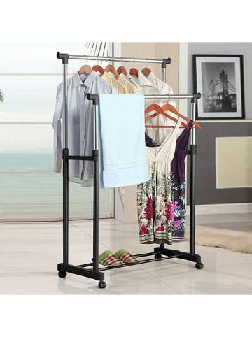 Joybos Kleiderständer in Schwarz/ Silber - (B)80 x (H)160 x (T)42 cm