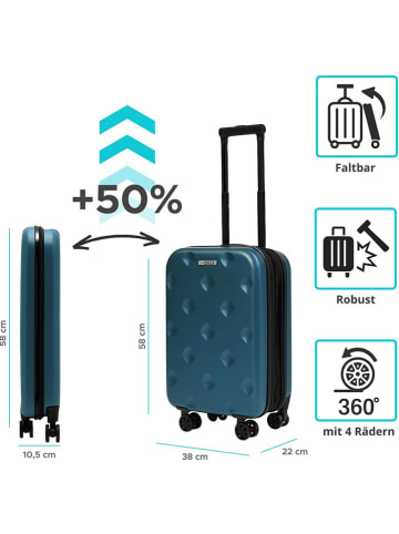 Joybos Koffer blauw - (B)38 x (H)58 x (D)22 cm