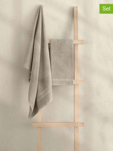 Elizabed 2-delige handdoekenset beige