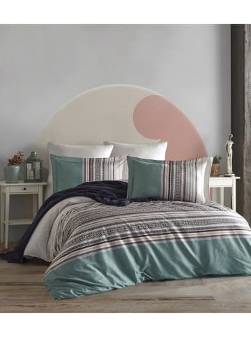 Elizabed Renforcé beddengoedset "Ash" mintgroen/beige