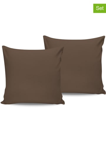 Colourful Cotton 2-delige set: renforcé kussenslopen bruin