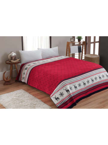 Elizabed Bedsprei rood/donkerblauw/wit
