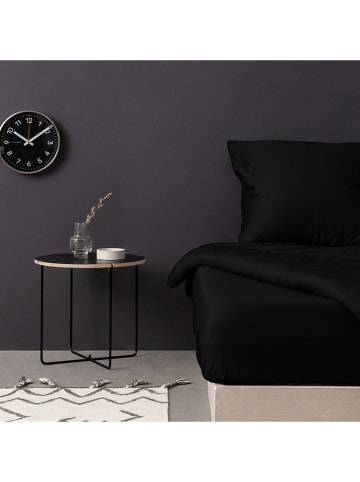 Elizabed Satin-Spannbettlaken in Schwarz