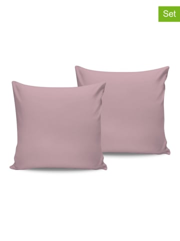 Elizabed 2er-Set: Satin-Kissenhüllen in Rosa