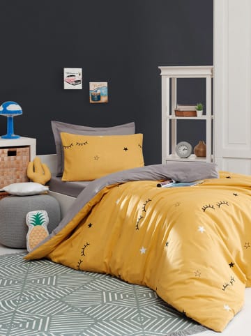 Elizabed Beddengoedset geel/lichtgrijs
