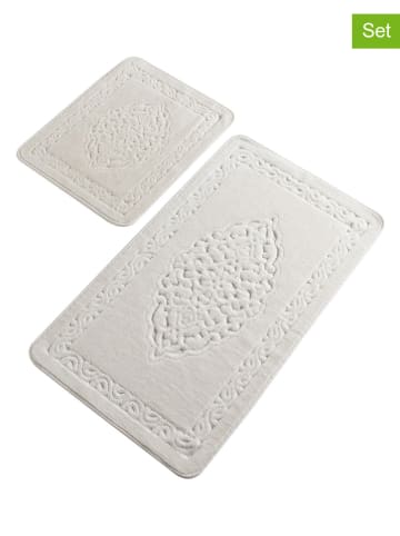 Elizabed 2-delige set: badmatten wit