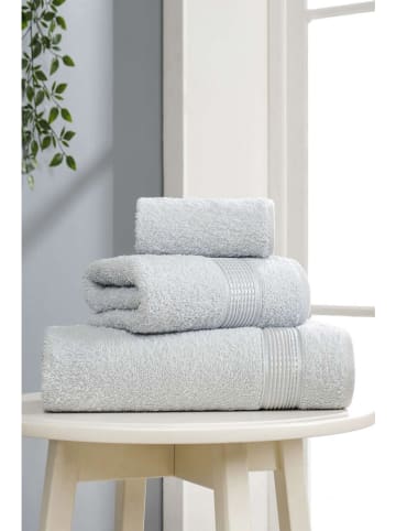 Elizabed 3-delige handdoekenset "Ezgi" lichtgrijs