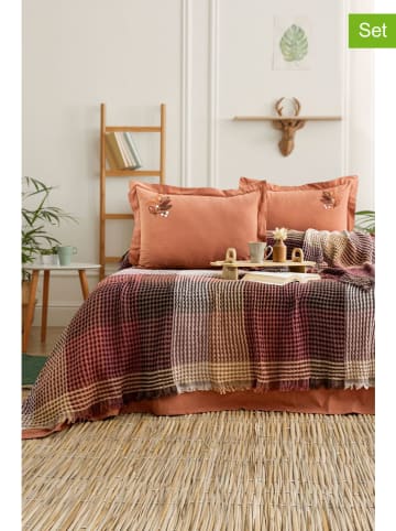Elizabed 4-delige bedspreiset rood/crème