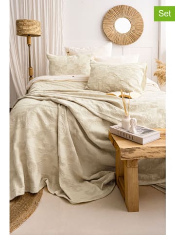 Elizabed 3-delige set: bedsprei en kussenhoezen "Italo" beige