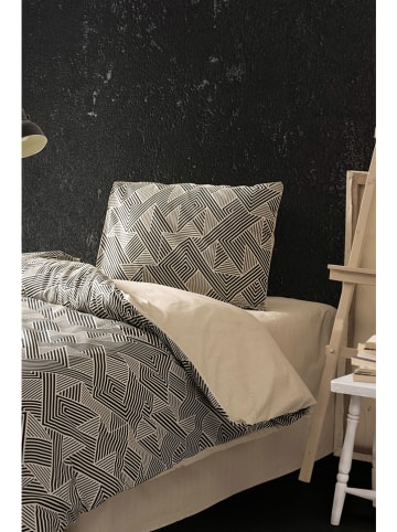 Elizabed Komplet pościeli renforcé "Labirent" w kolorze czarno-szarym