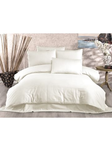 Elizabed Komplet pościeli satynowej "Lilyum" w kolorze kremowym