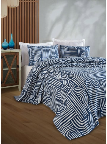 Elizabed Bedsprei wit/blauw