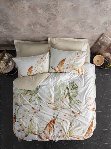 Elizabed Satijnen beddengoedset beige/wit