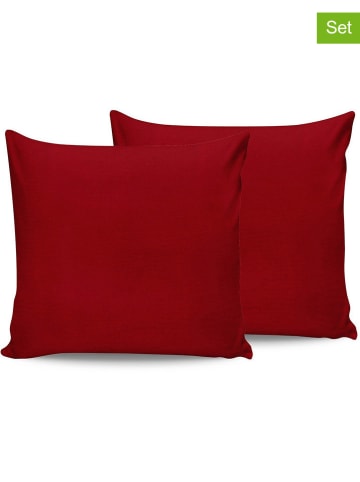 Elizabed 2-delige set: renforcé kussenhoezen rood