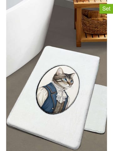 Elizabed 2er-Set: Badvorleger "Modcat" in Creme