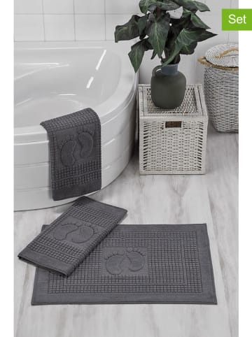 Elizabed 3-delige set: badmatten "Orma" antraciet