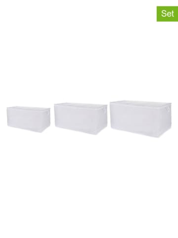 Elizabed 3-delige set: opbergboxen wit