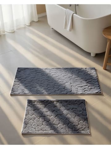 Elizabed 2-delige set: badmatten "Rabbit" antraciet