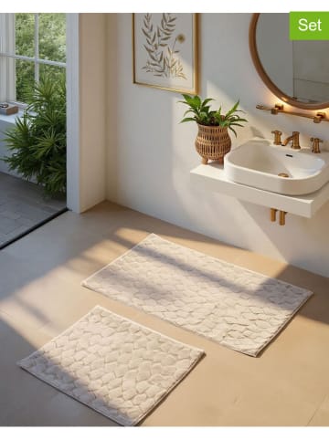 Elizabed 2-delige set: badmatten "Rabbit" beige