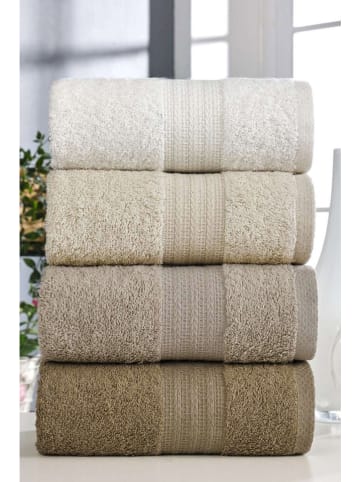 Elizabed Ręczniki (4 szt.) "Rainbow" w kolorze kremowo-biało-jasnobrązowym do rąk