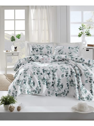 Colourful Cotton Bedsprei groen/wit