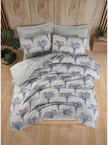 Elizabed Bettwäsche-Set in Grau/ Blau