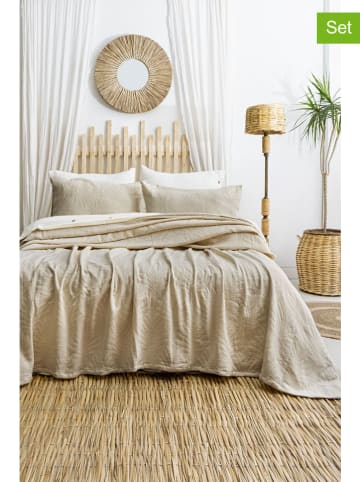Elizabed 3-delige set: bedsprei en kussenhoezen "Silvia" beige