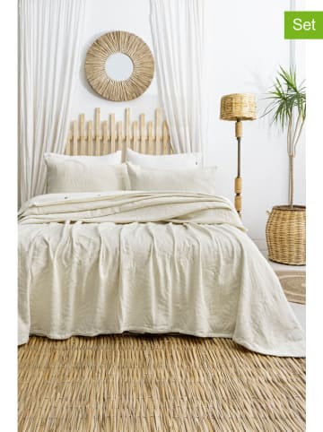 Elizabed 3-delige set: bedsprei en kussenhoezen "Silvia" crème