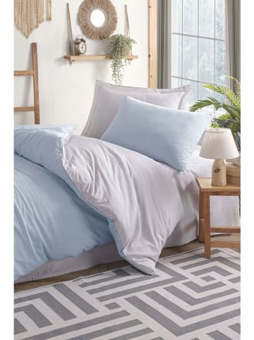 Elizabed Beddengoedset lichtblauw/lichtgrijs