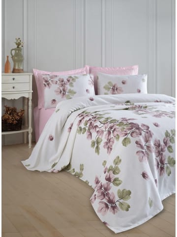 Elizabed Bedsprei wit/lichtroze