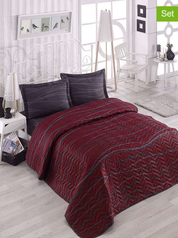 Elizabed 3-delige bedspreiset "Verda" rood