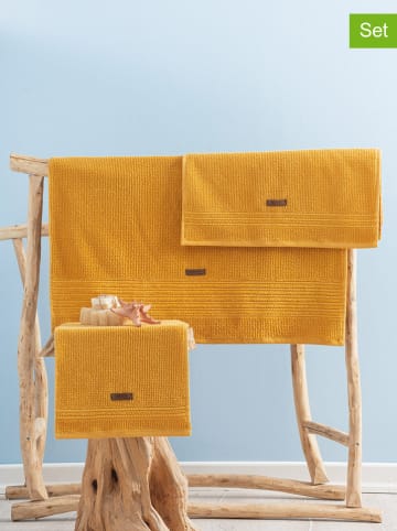 Elizabed 3-częściowy zestaw ręczników "Wellness" w kolorze żółtym