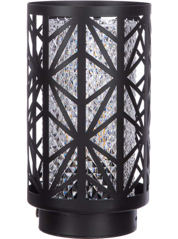 GILDE LED-Windlicht "Kristall" in Schwarz - (H)23 cm