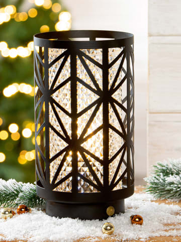 GILDE Ledwindlicht "Kristall" zwart - (H)23 cm