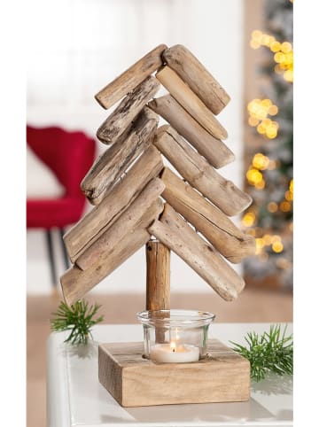 GILDE Świecznik "Oak" w kolorze jasnobrązowym