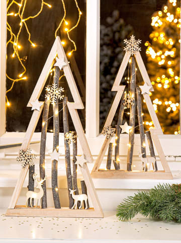 GILDE Dekoracja LED "Winter" w kolorze jasnobrązowym - 28 x 51 x 5 cm