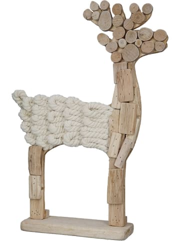 GILDE Staand reliëf "Corda" bruin/wit - (B)38 x (H)66 cm